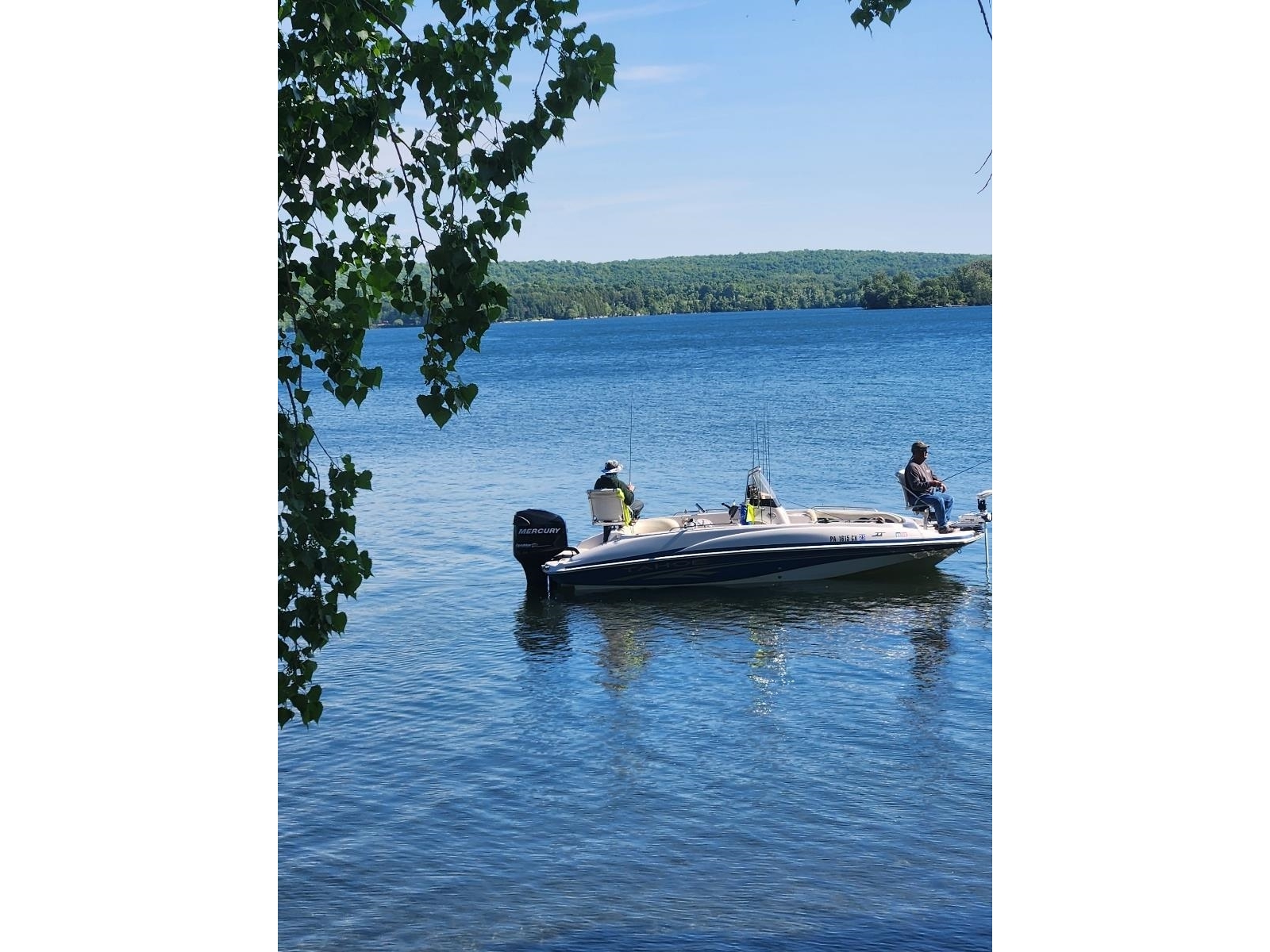 Fishing in front of camp