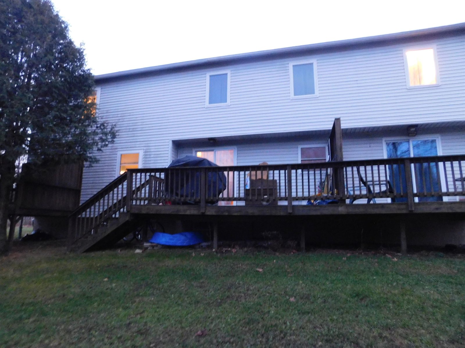 Another perspective of the back of the townhome.