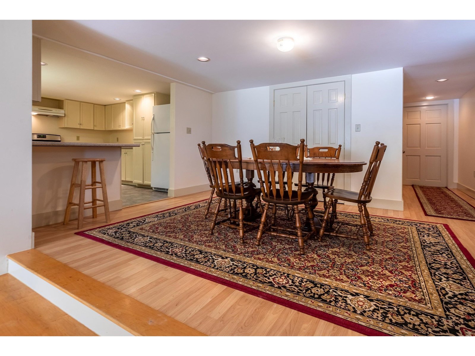 View of guest suite living room from dining room