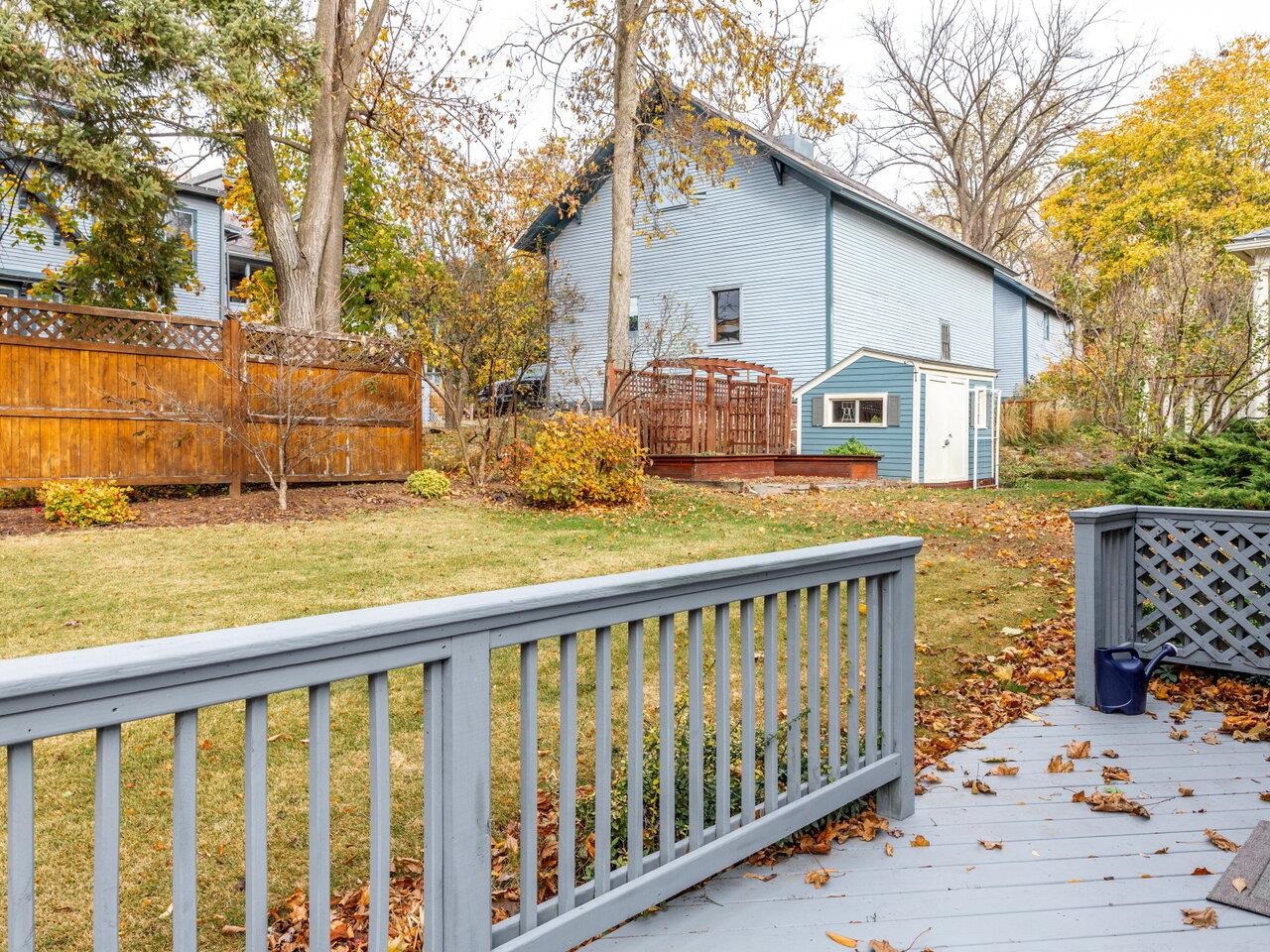 Deck and backyard