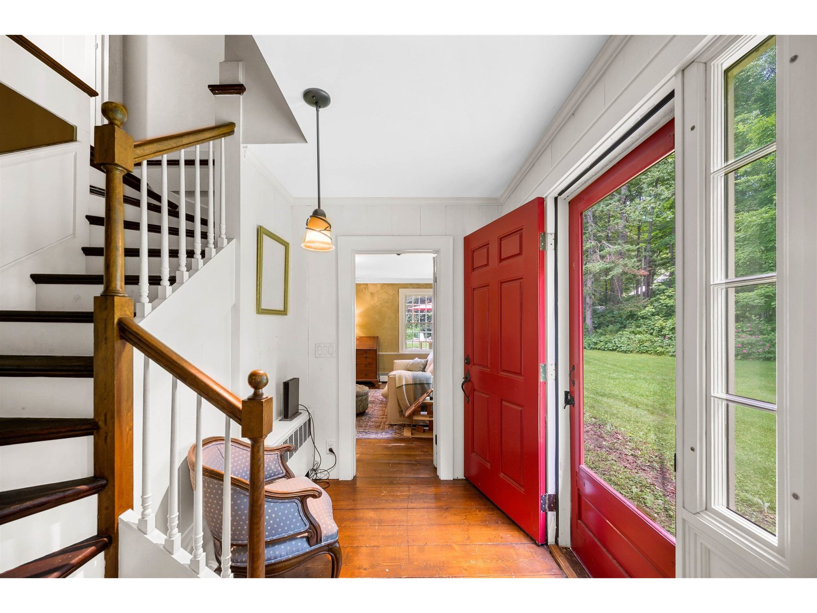 Head Upstairs - View Shown Formal Front Door Between Living Room and Dining Room