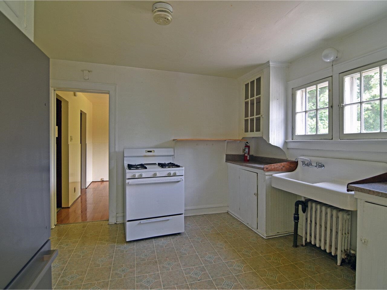 Kitchen to back suite view