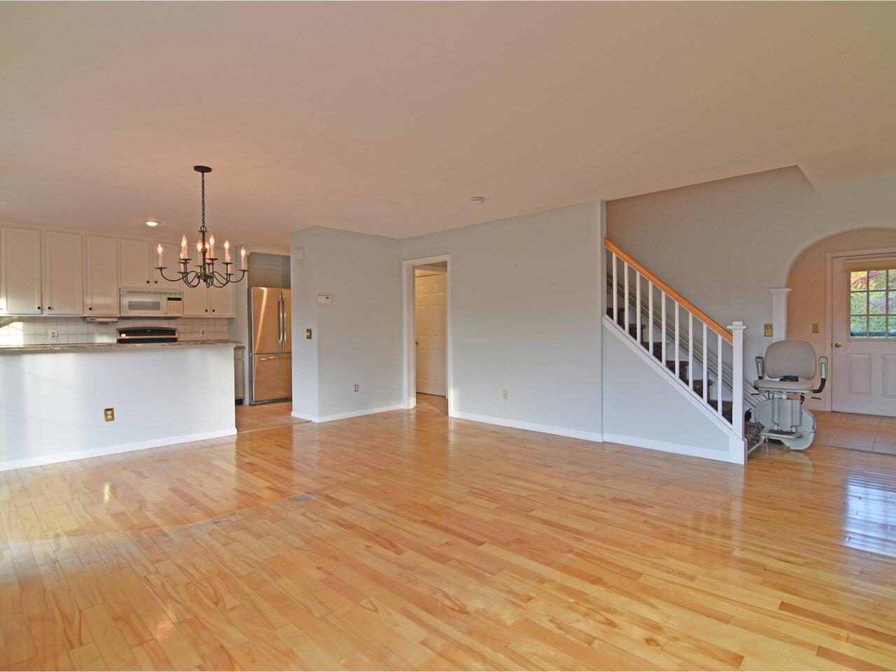 View toward entry foyer, stair