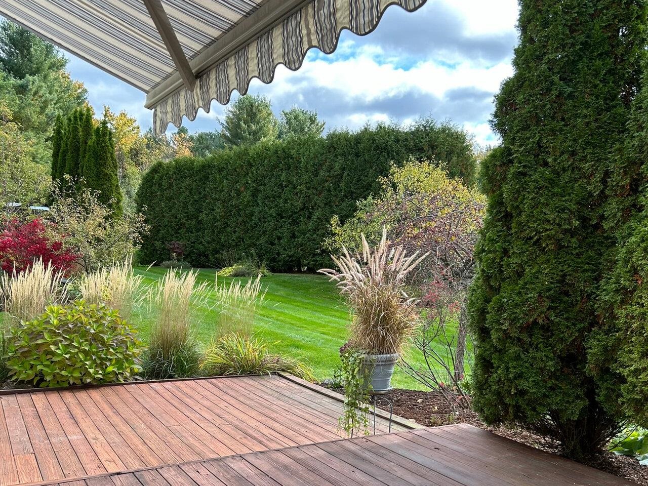 Back deck with awning