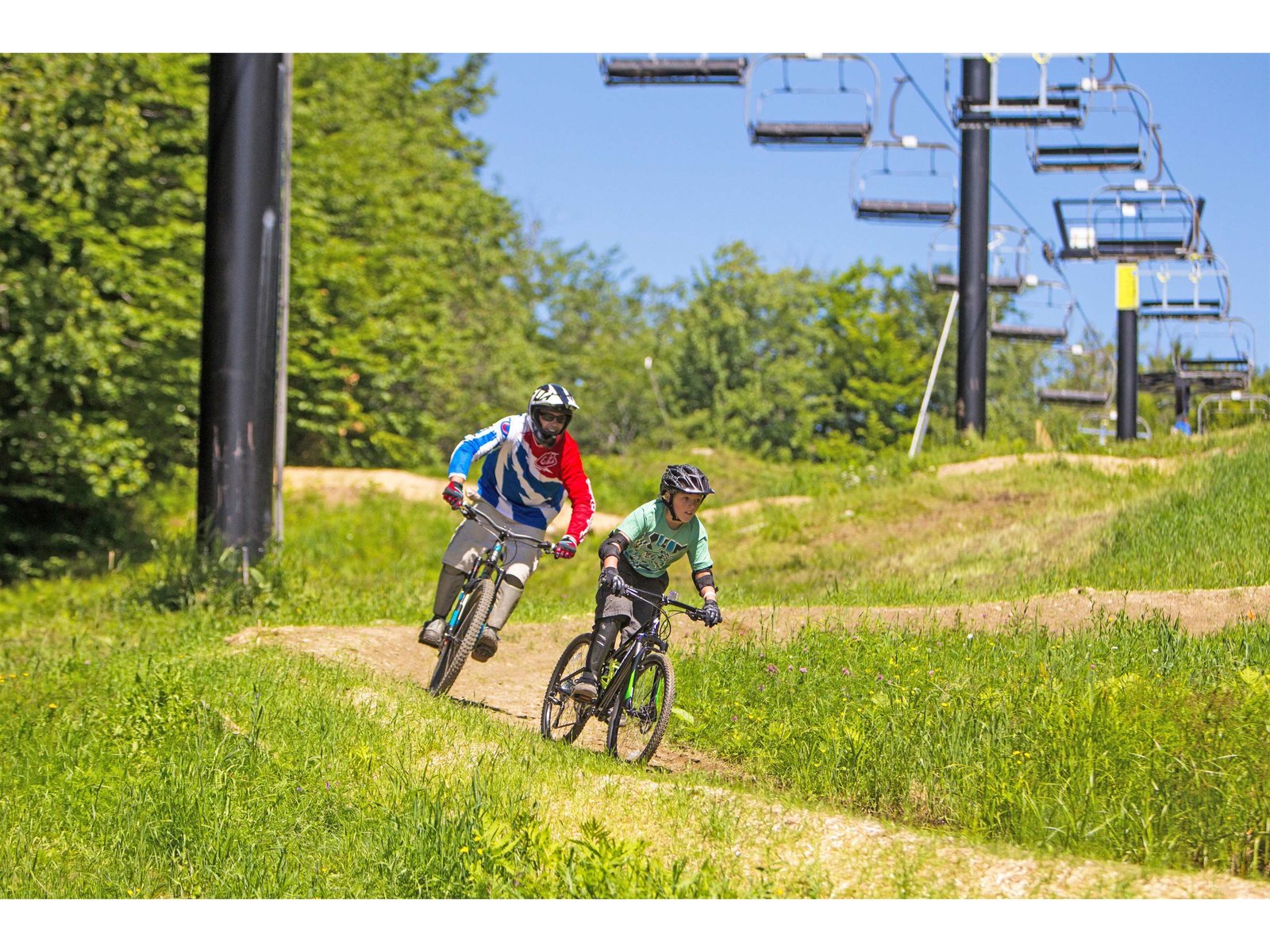 Mountain biking on Okemo