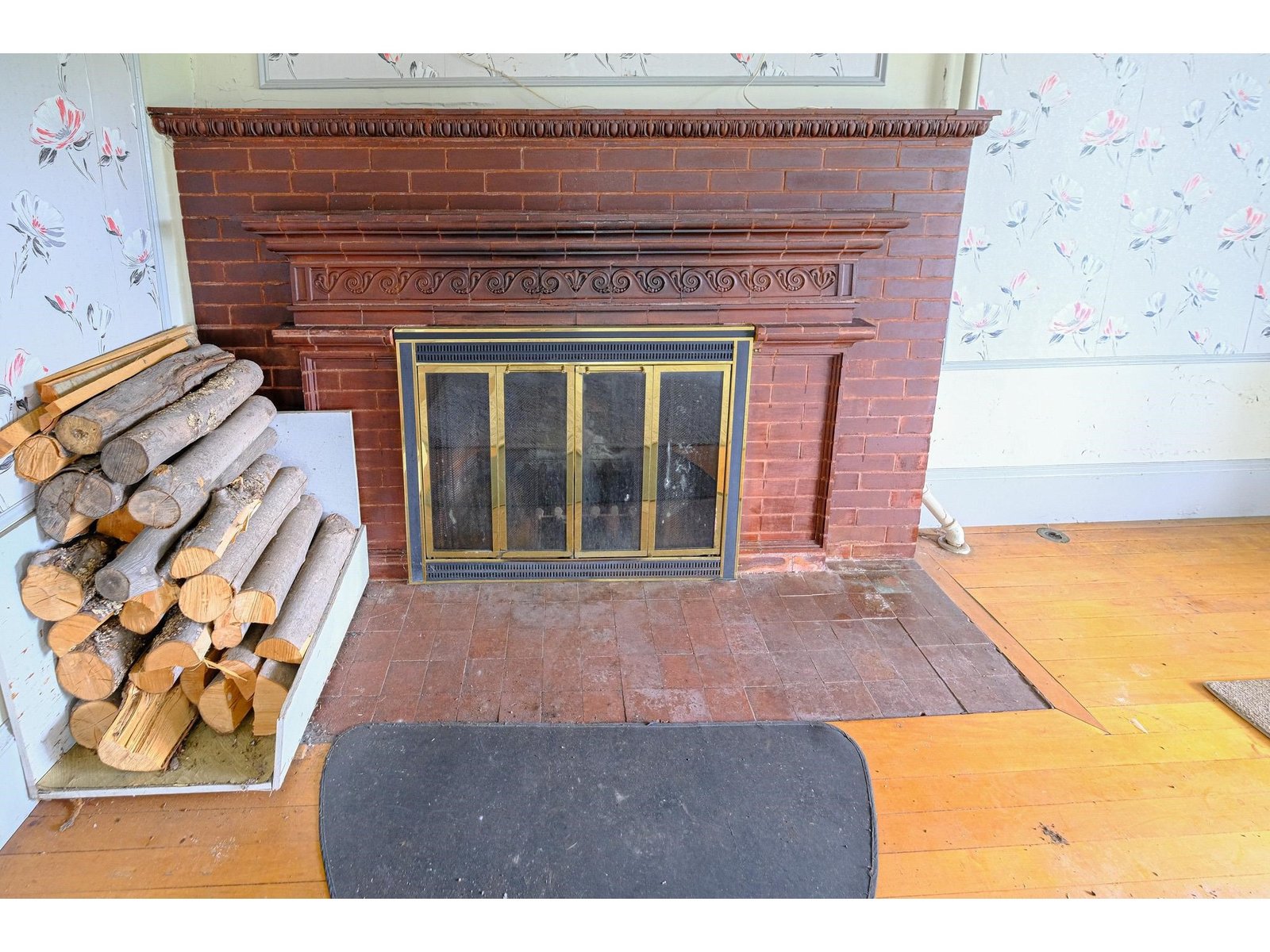 Wood burning fireplace