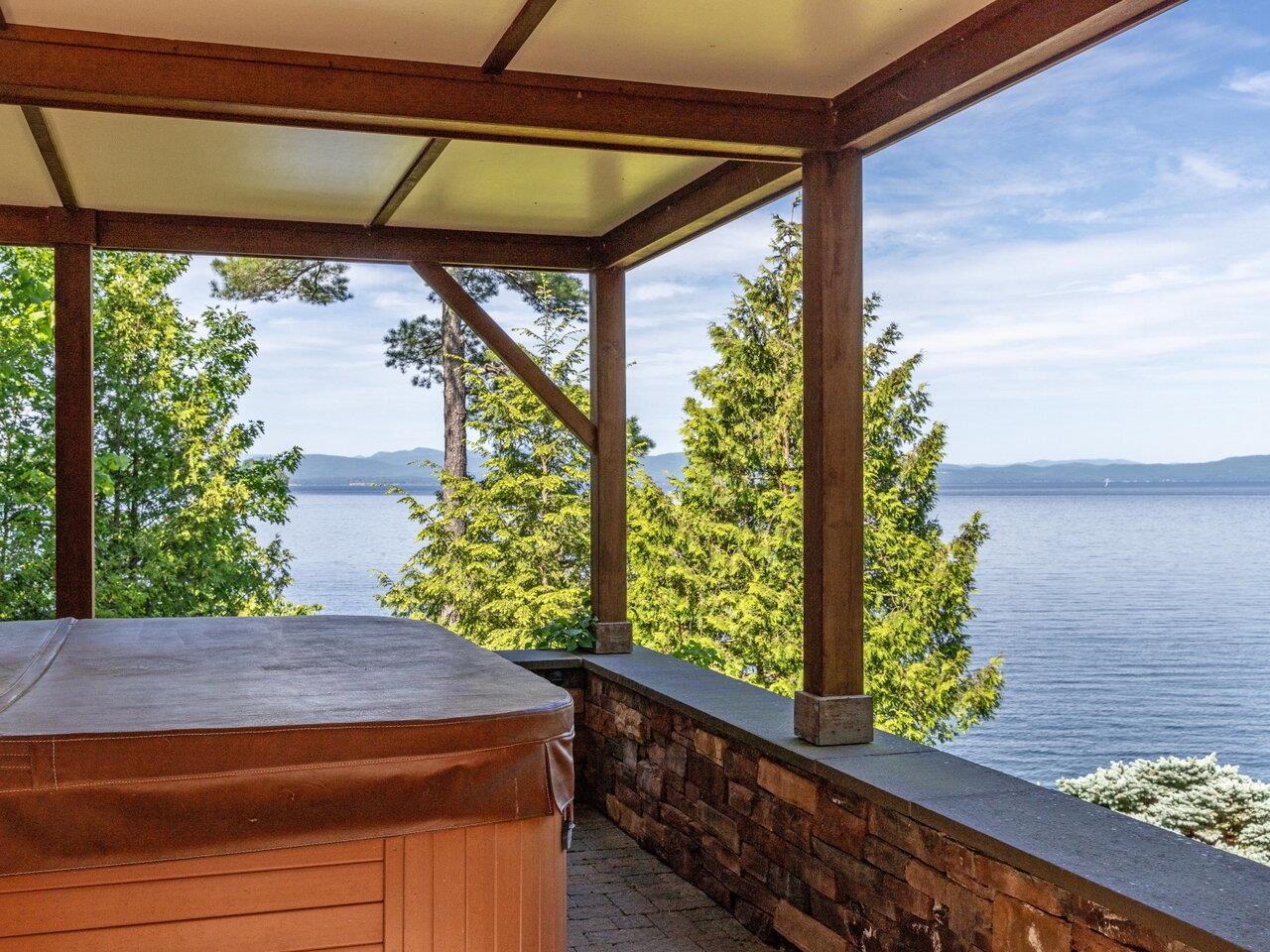 Patio with hot tub