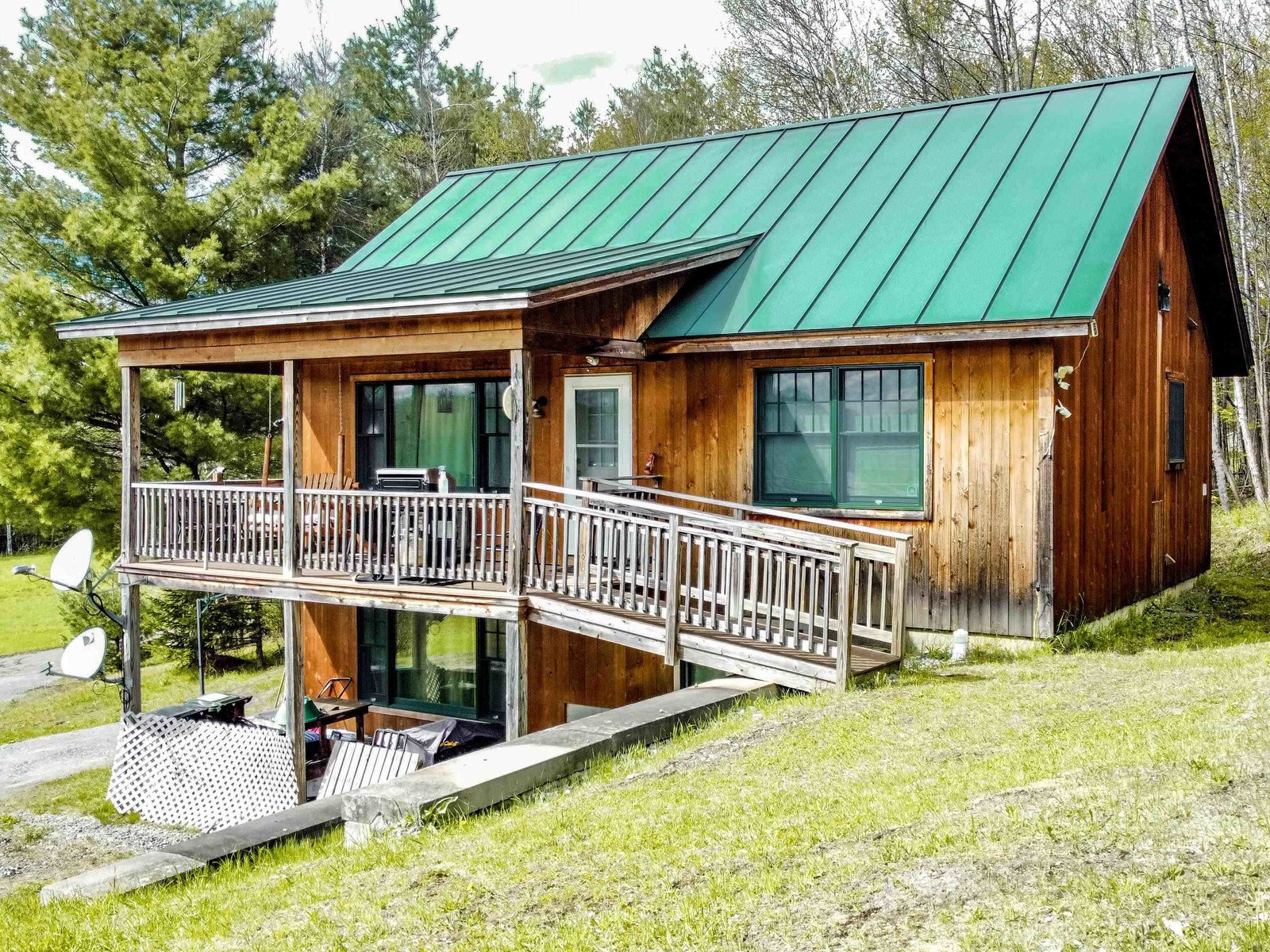 The covered porch with year-round views