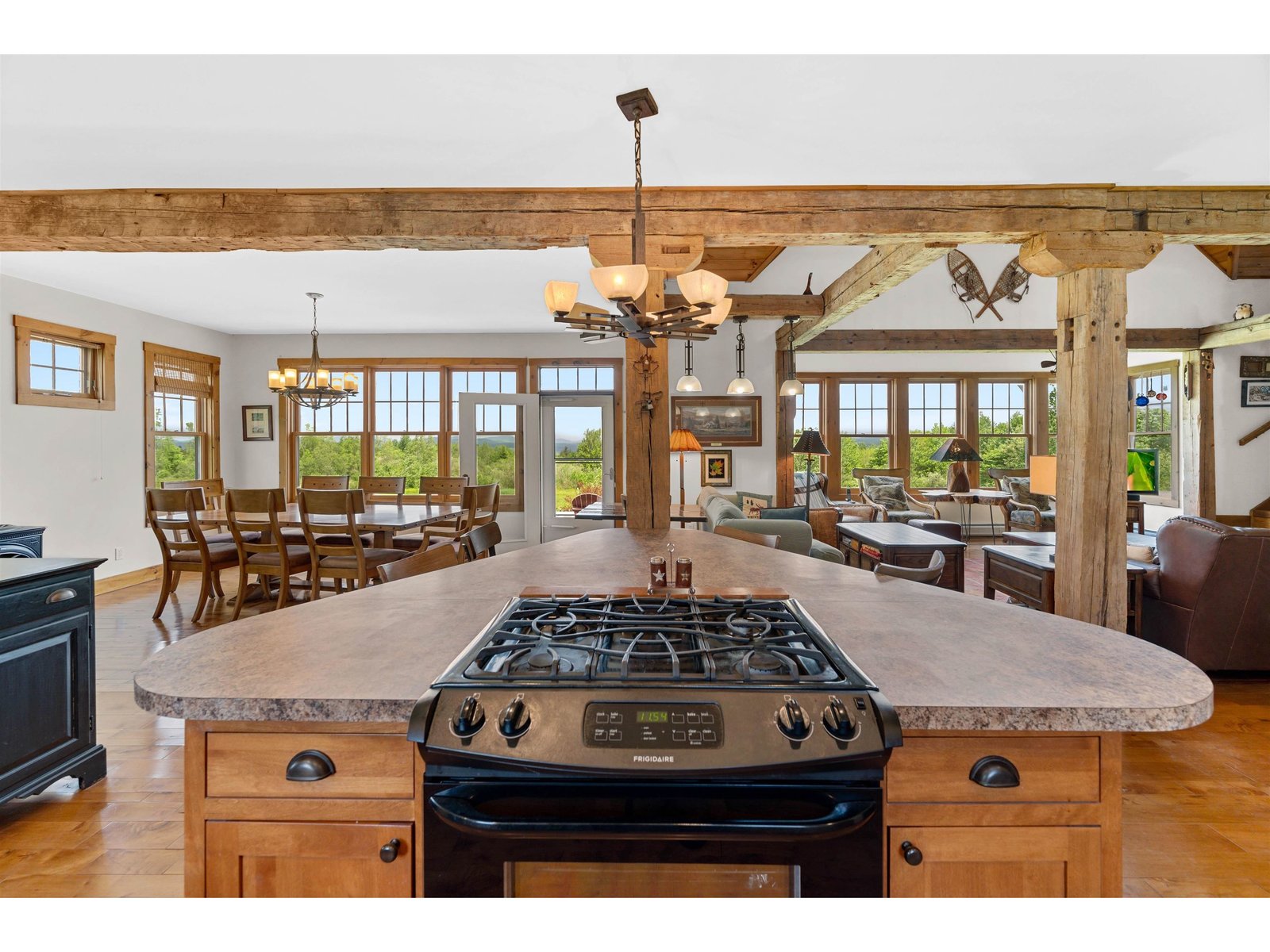 View of small office , dining area, triangular island and