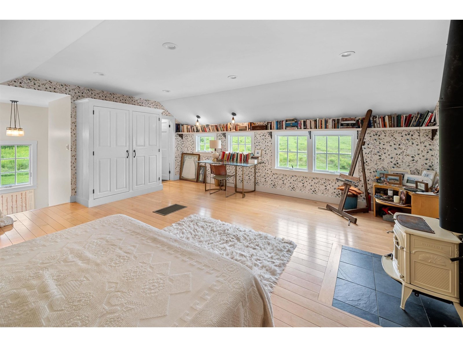 Primary bedroom with back stairs