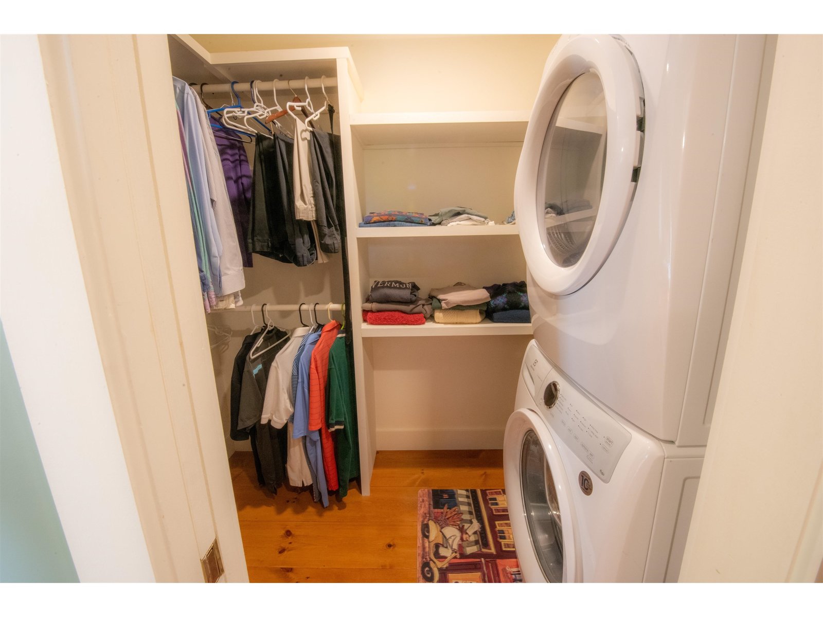 Small walkin closet and laundry