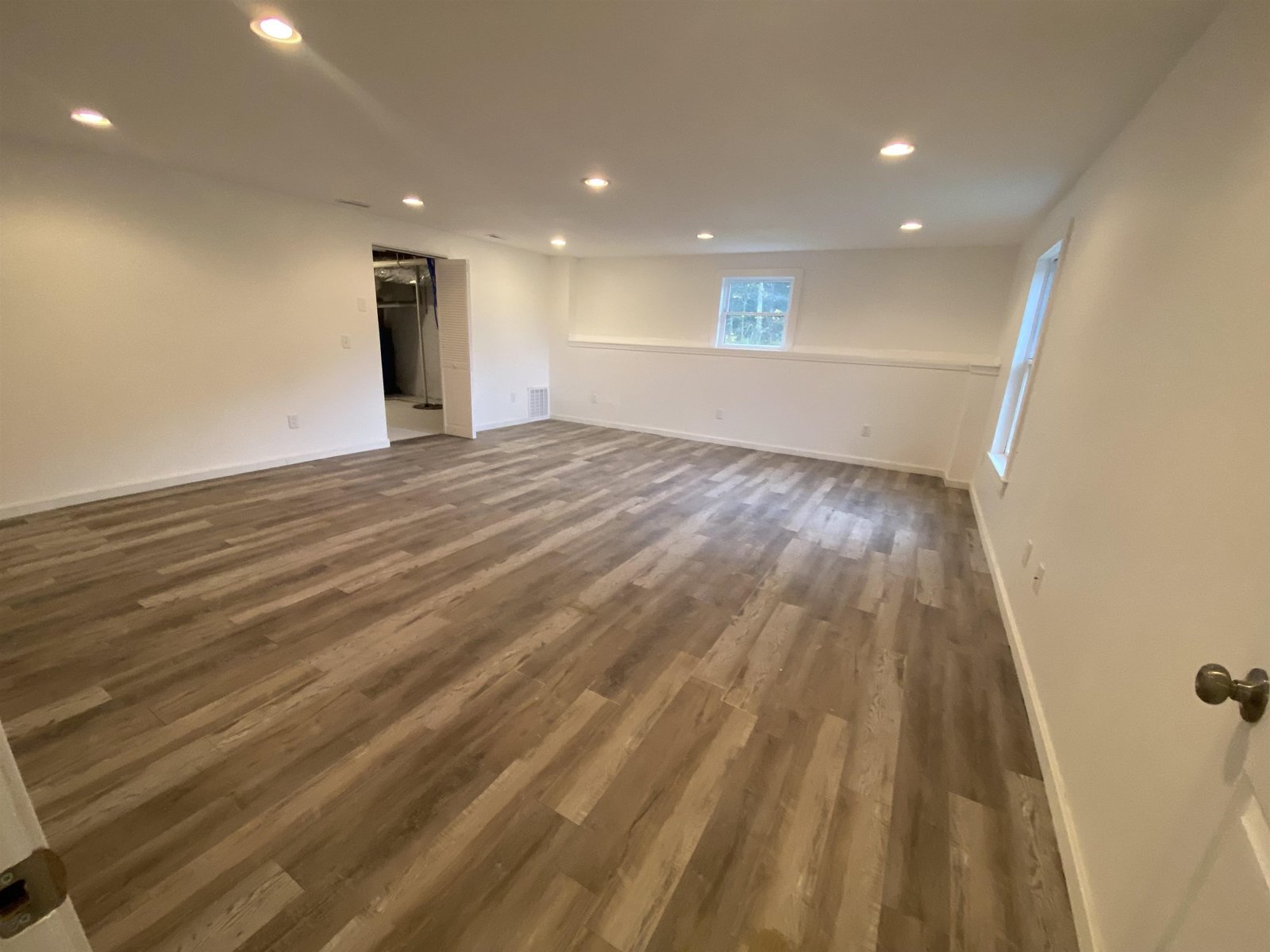 Two large rooms in finished walk-out basement