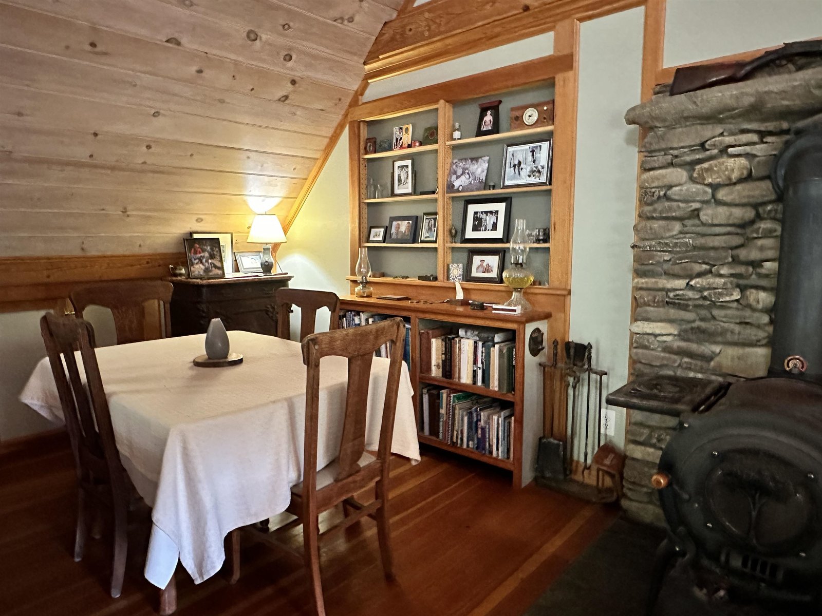 Dining area and builtin