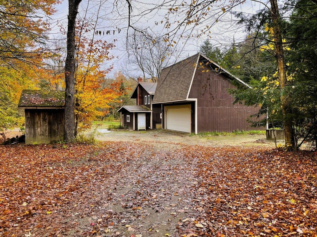 Entrance from long driveway