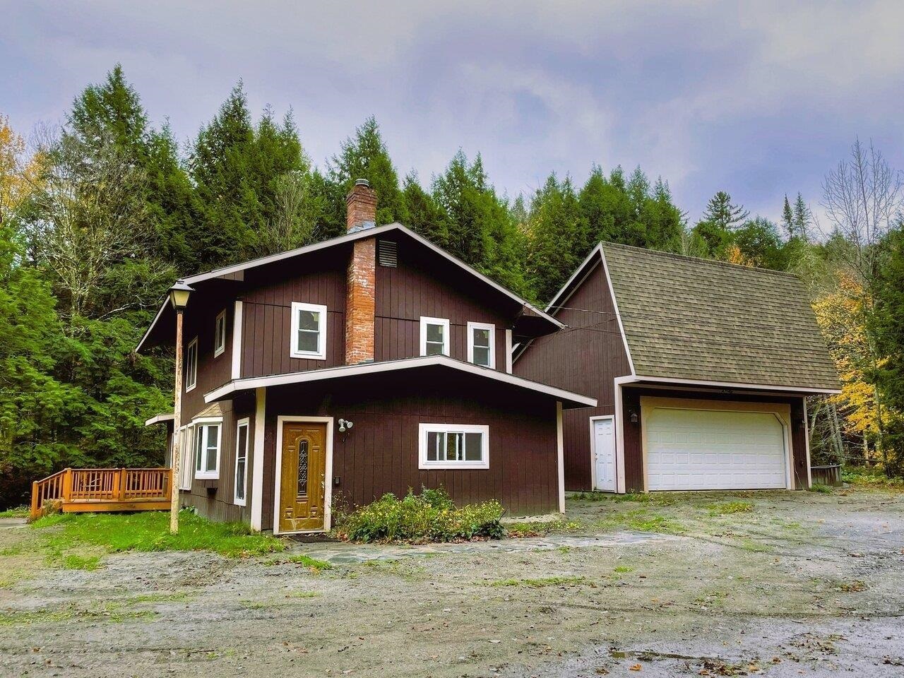 Front of house & garage