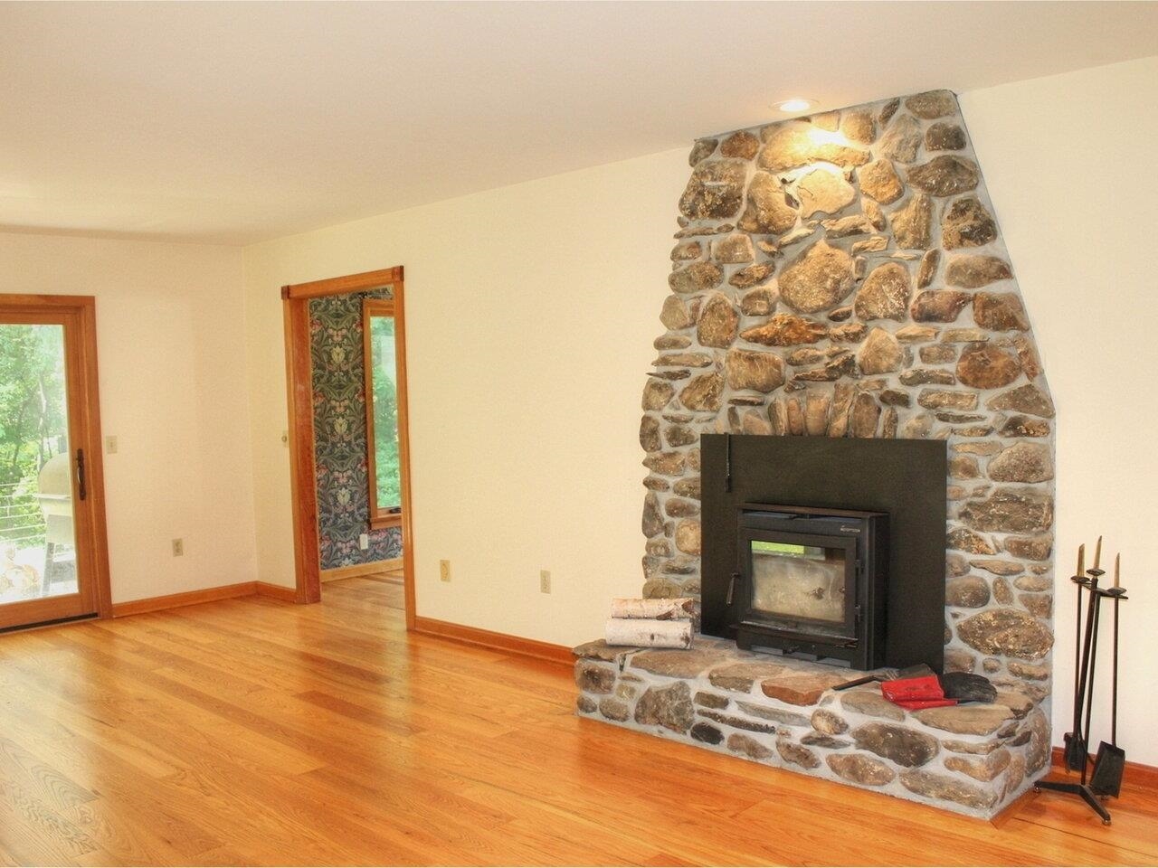 Front living room w/stone FP