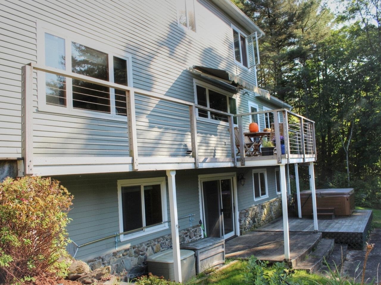 Lower level to hot tub & deck