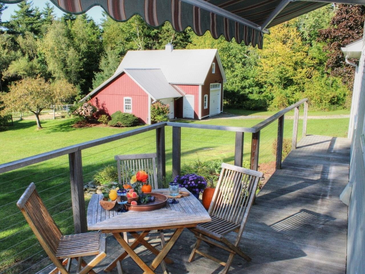 Awning shades back deck