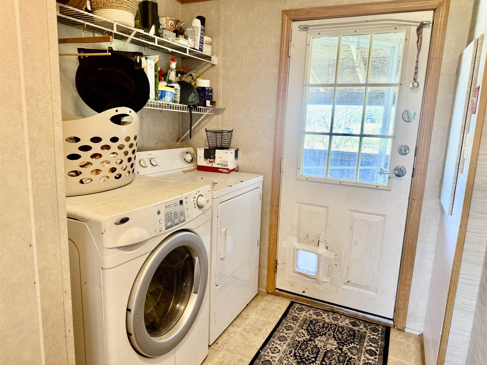 Laundry is located at the rear entrance