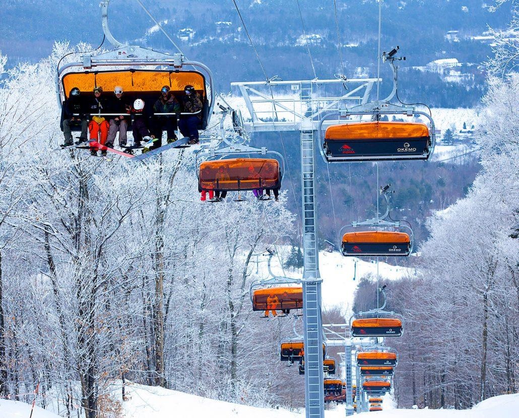 Sunburst Six with heated seats on Okemo