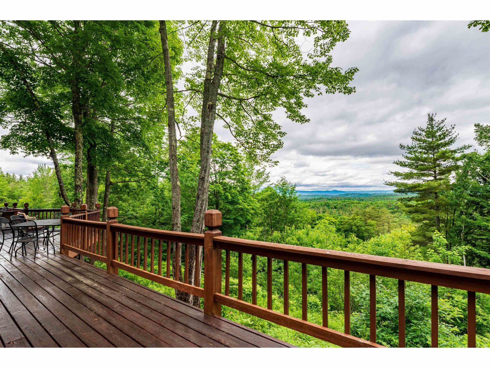 Deck runs entire length of the house