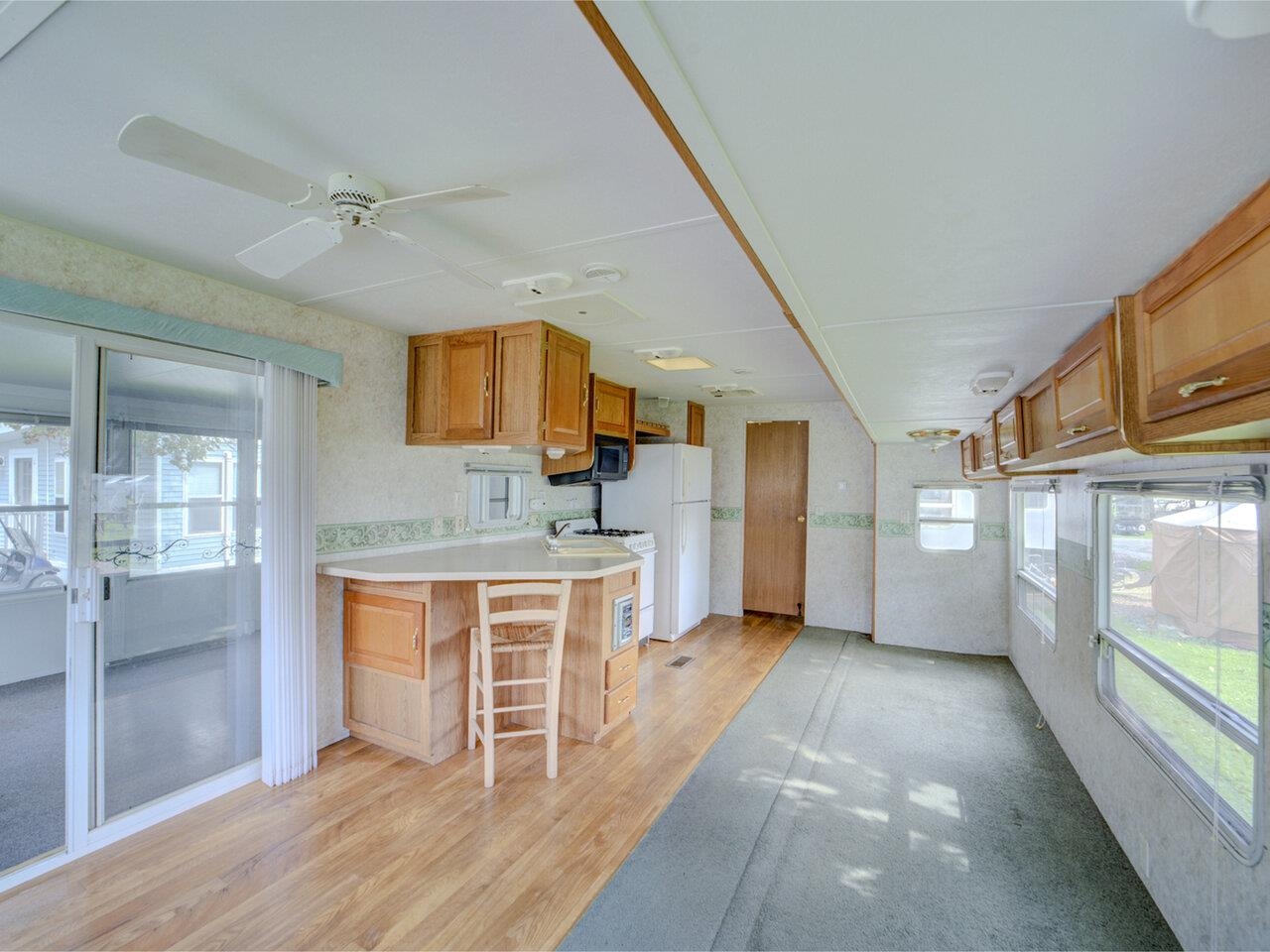 Living room looking to kitchen