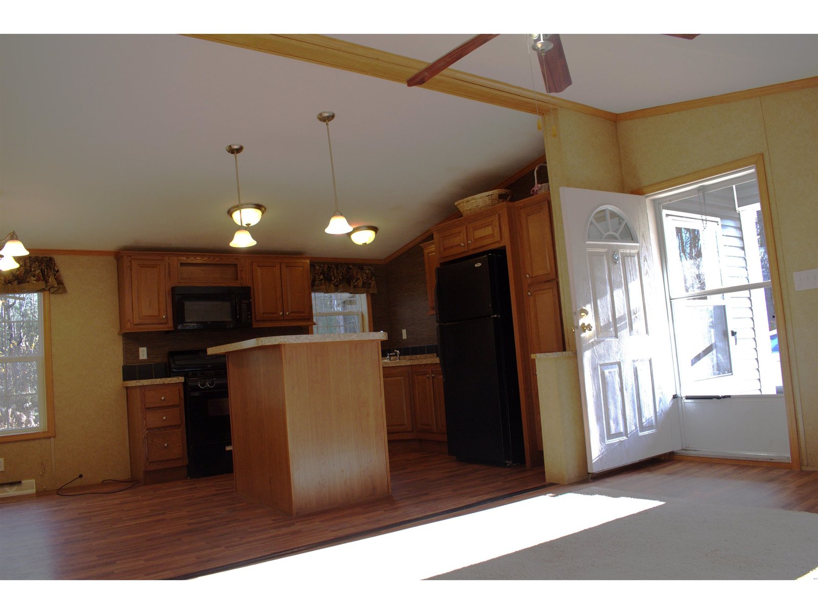 Natural light gently filtering into the living room