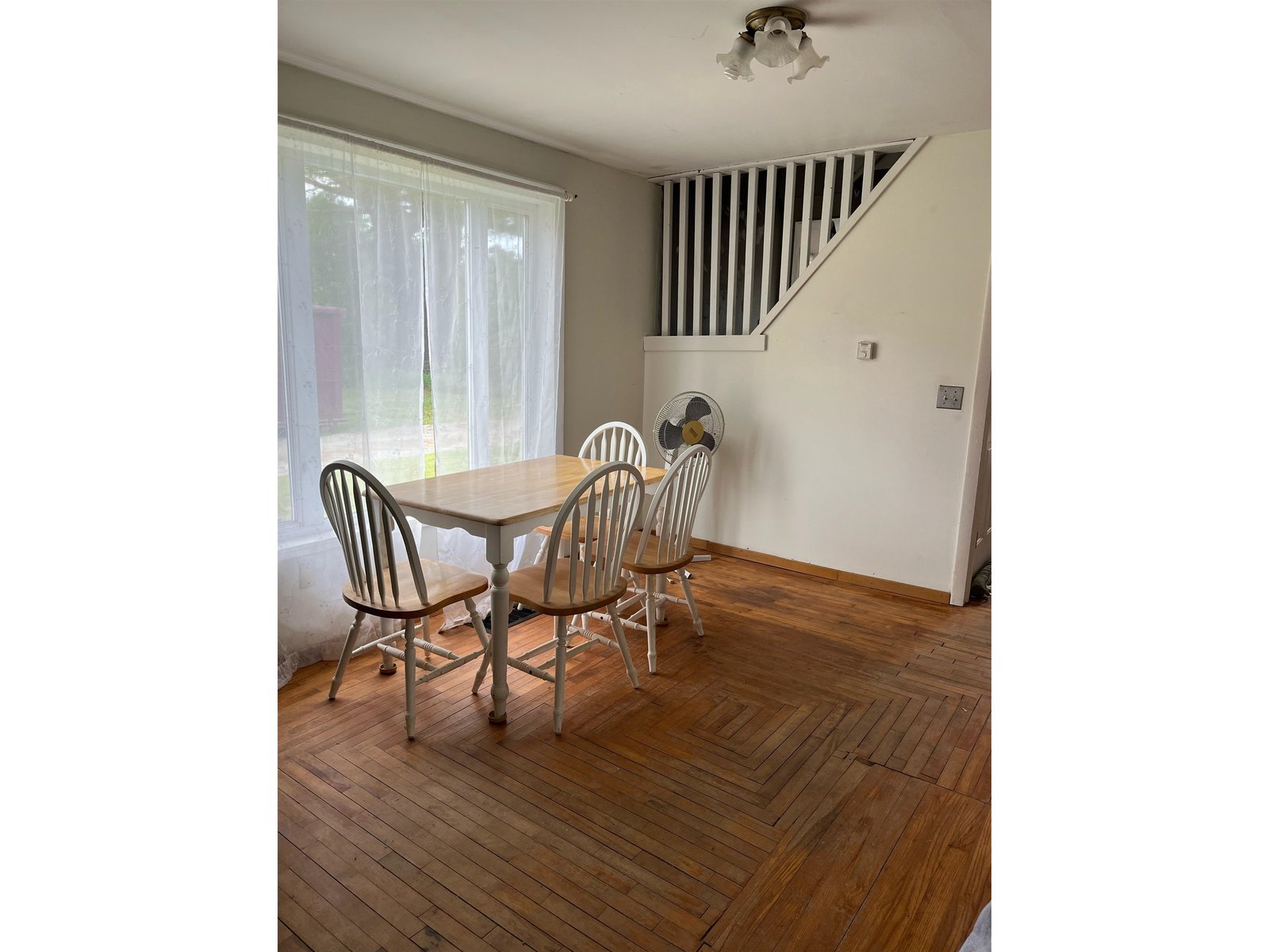 Hand crafted floors!  Sweet dining room