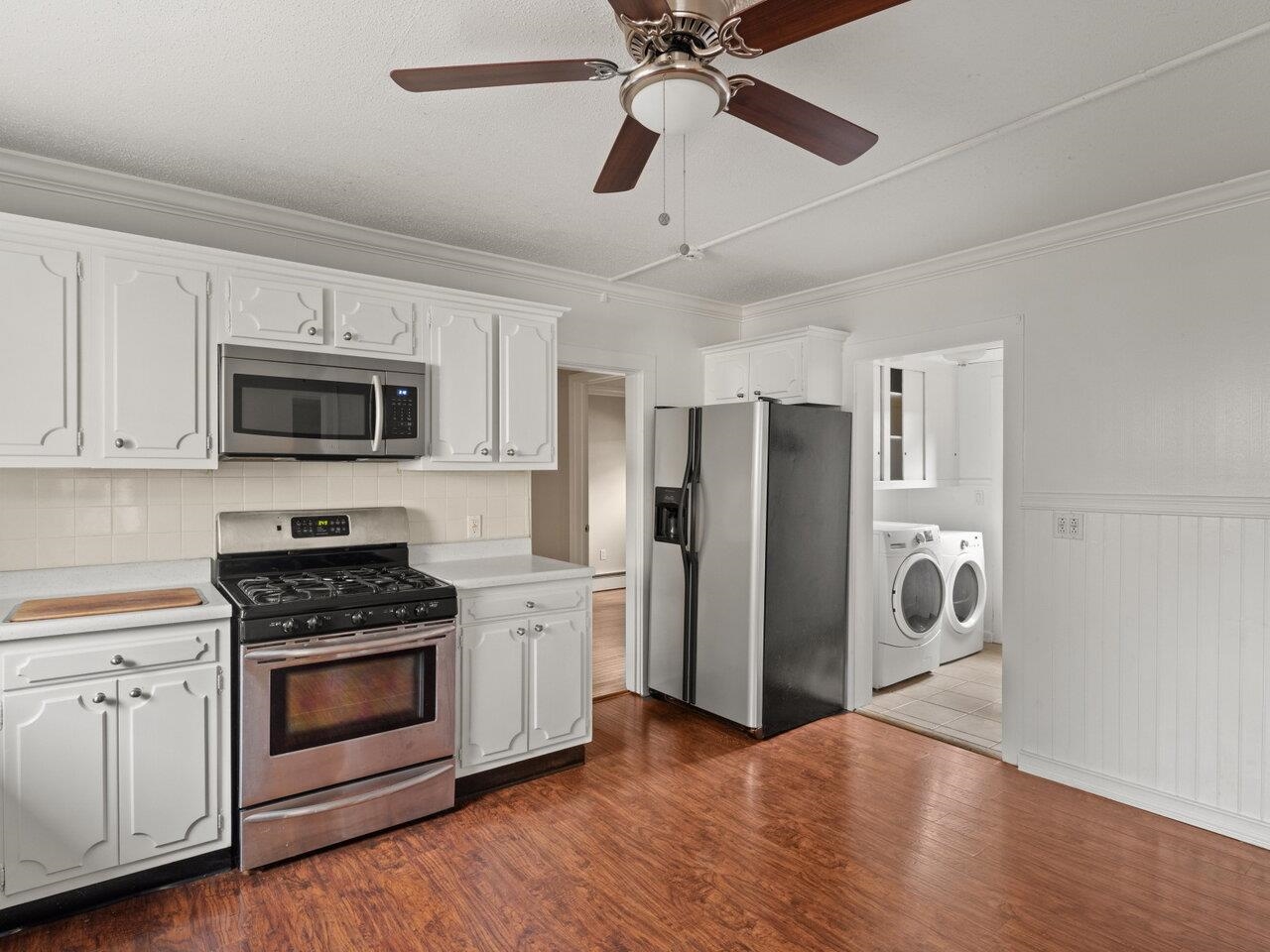 Kitchen to laundry room view