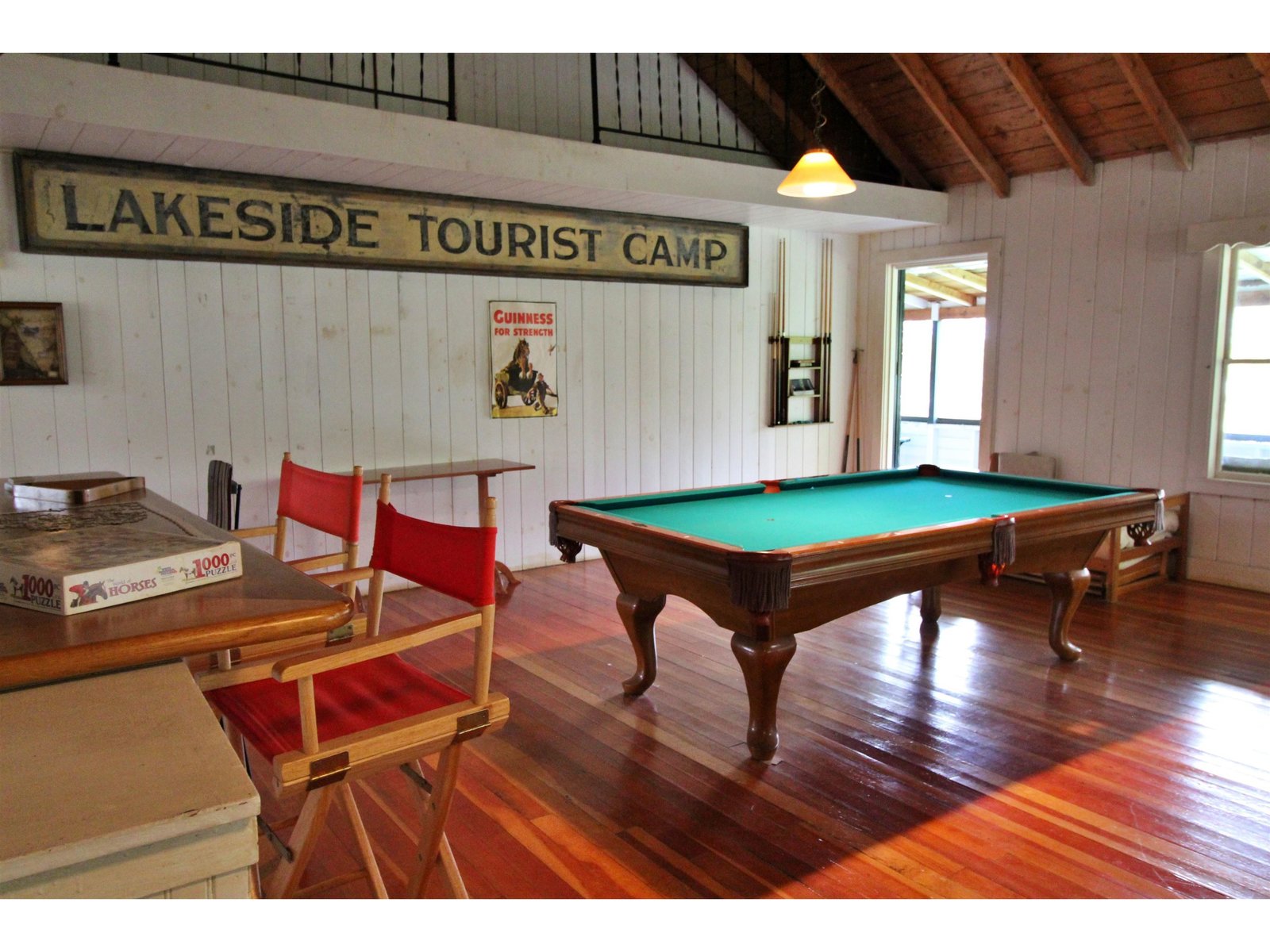 Original signage and newer pool table