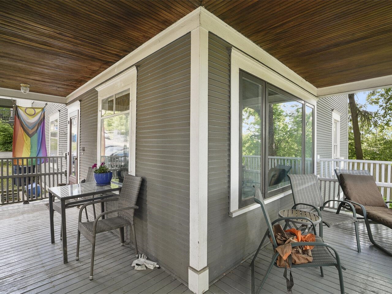 Unit 1 expansive covered porch