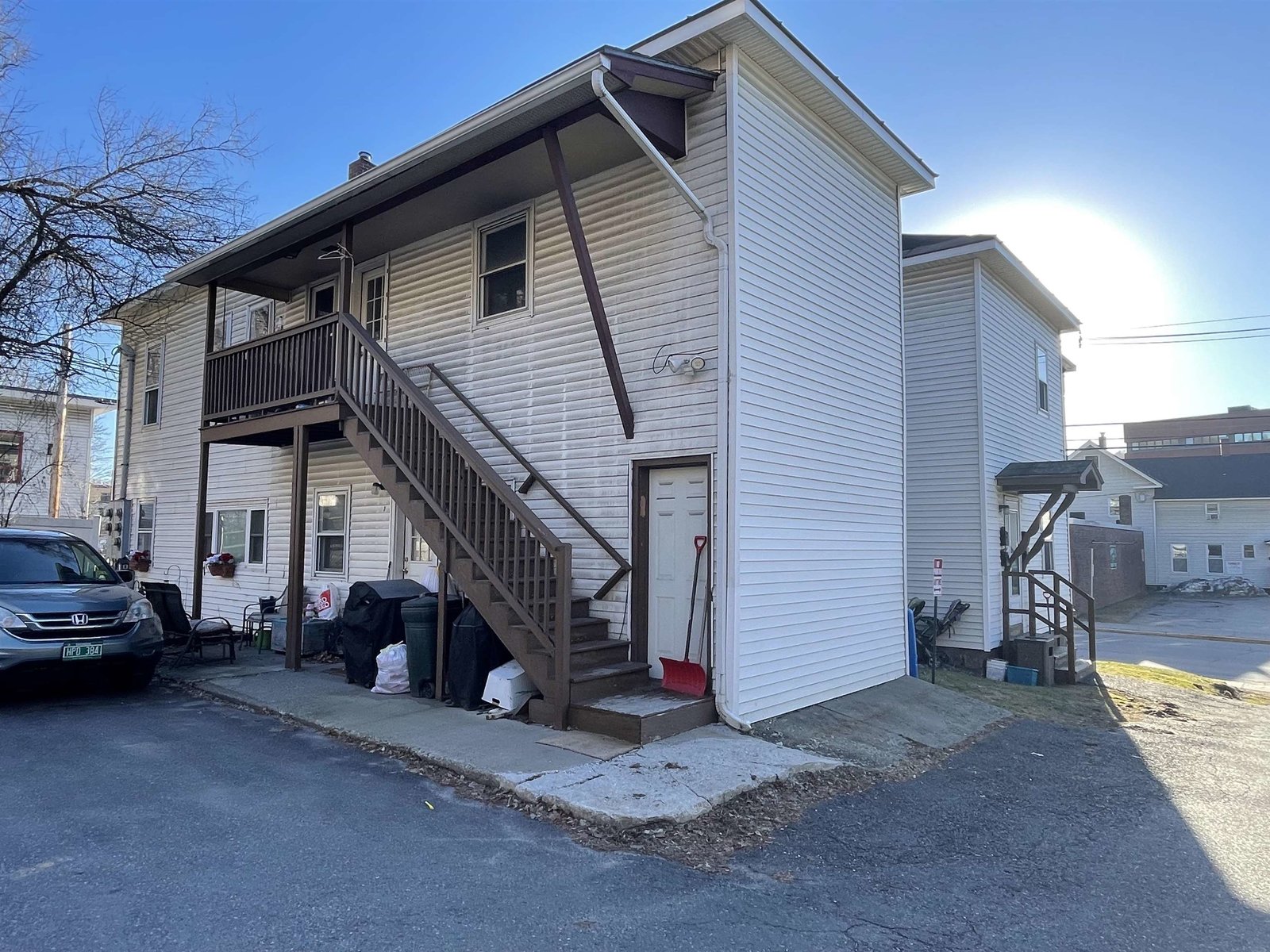 Door on corner leads to basement