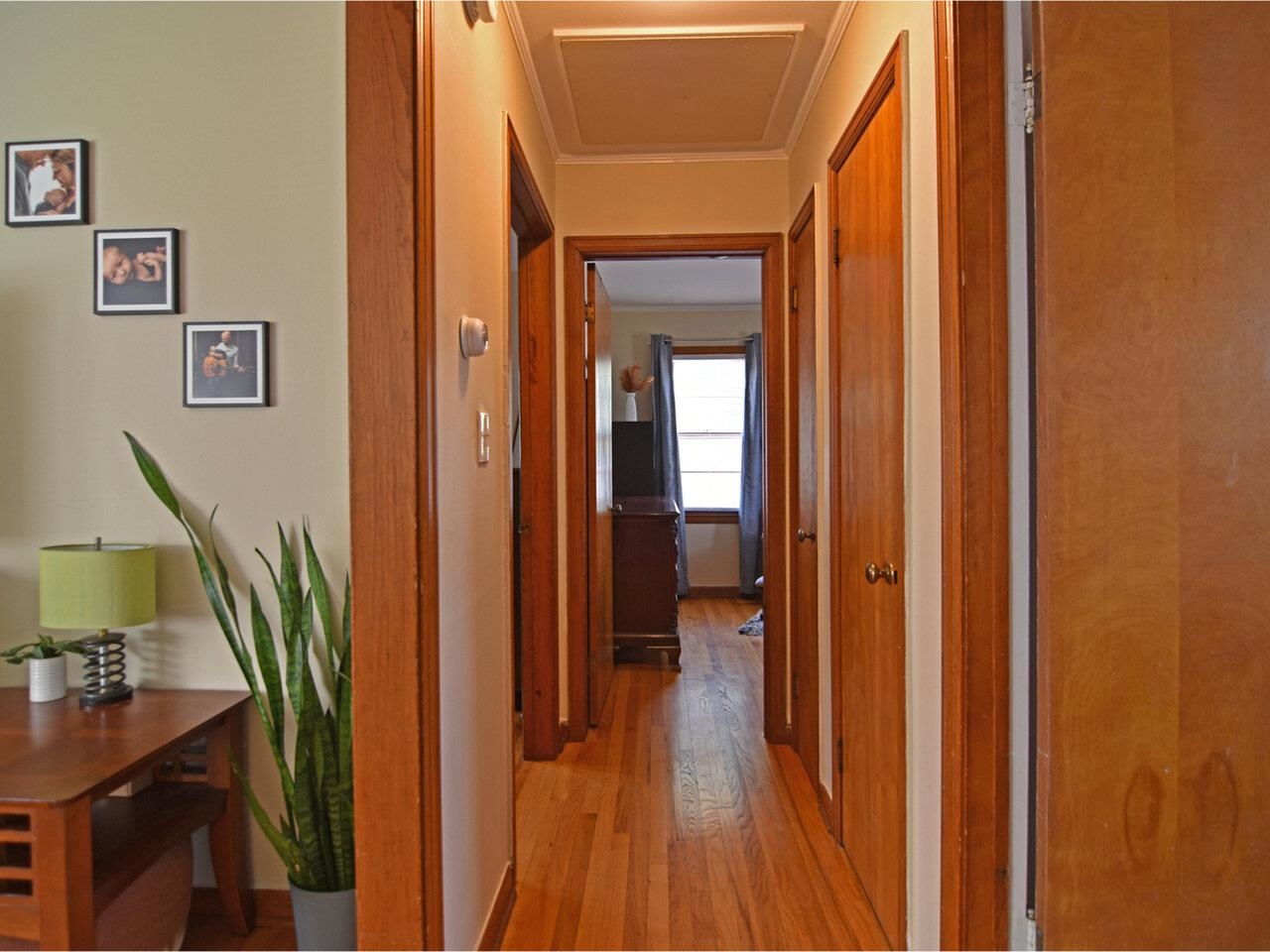 Hallway to two bedrooms