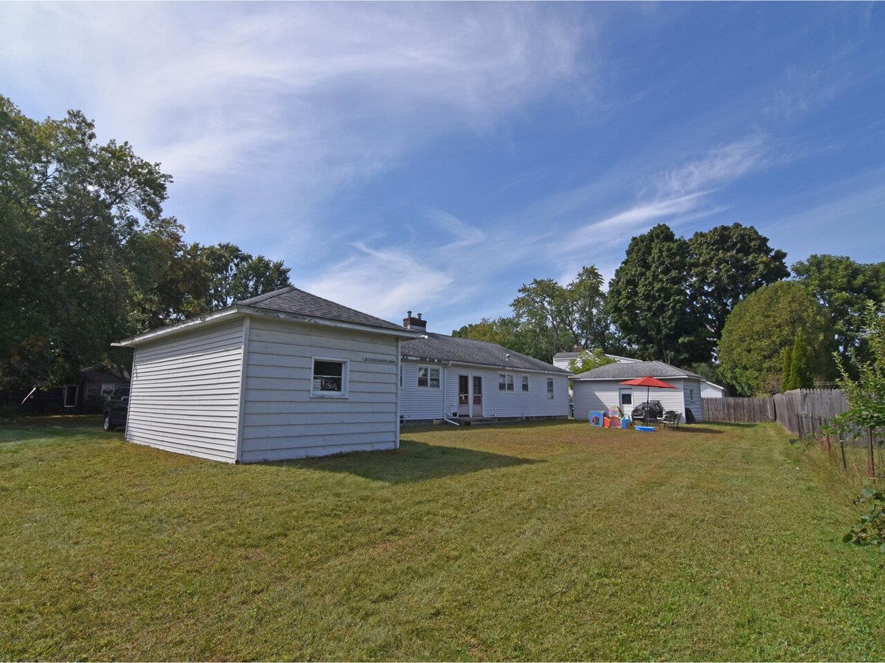 Backyard, detached garages