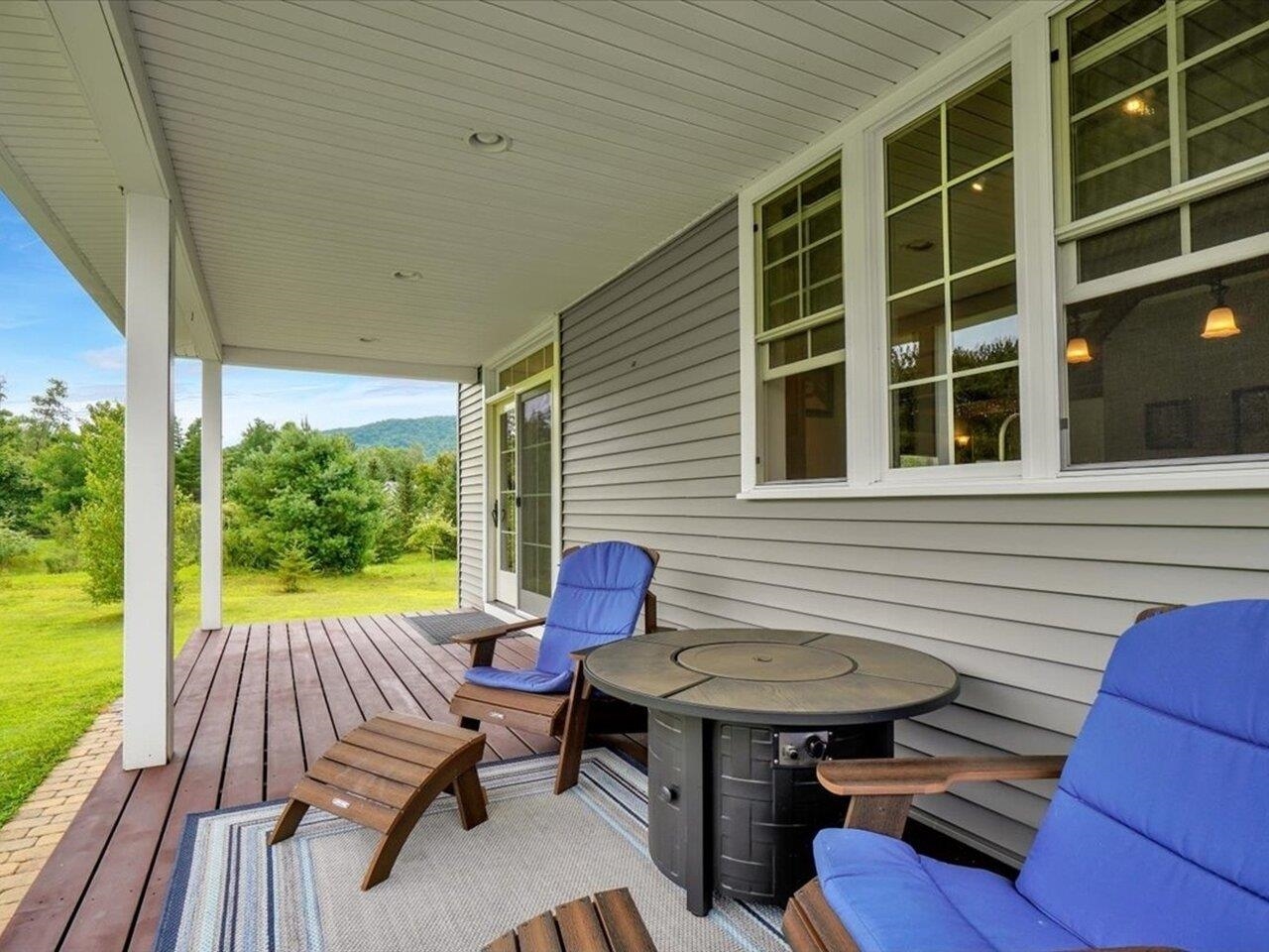 Newly stained cedar porch