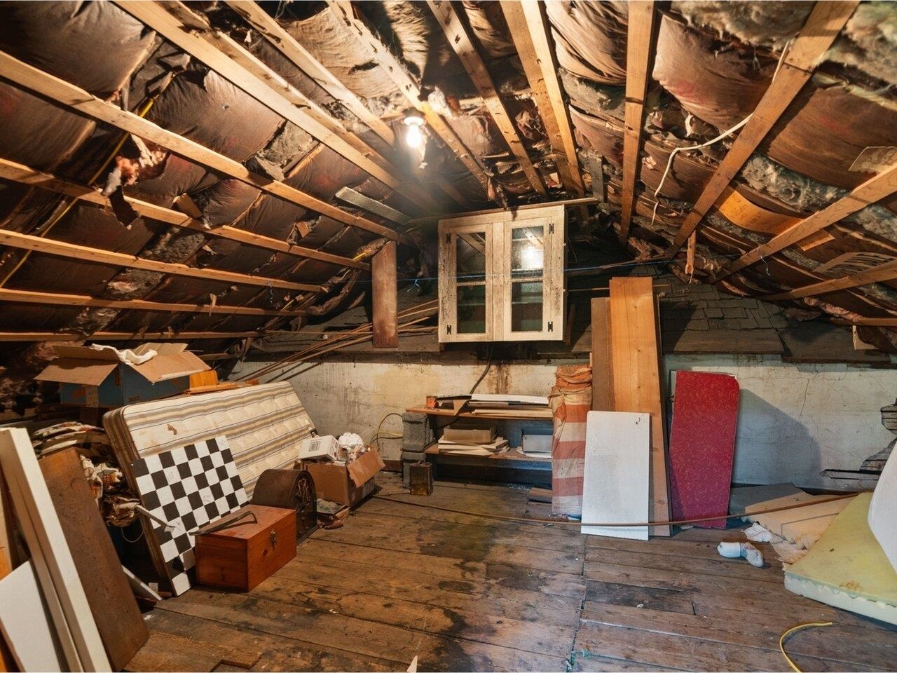 Unfinished attic space