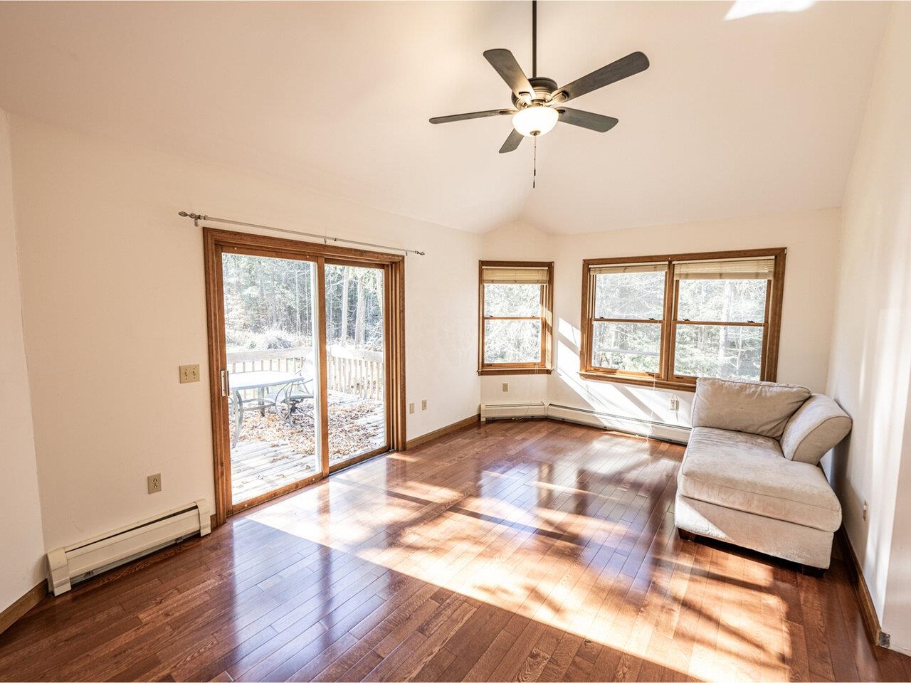 Boasts hardwood floors