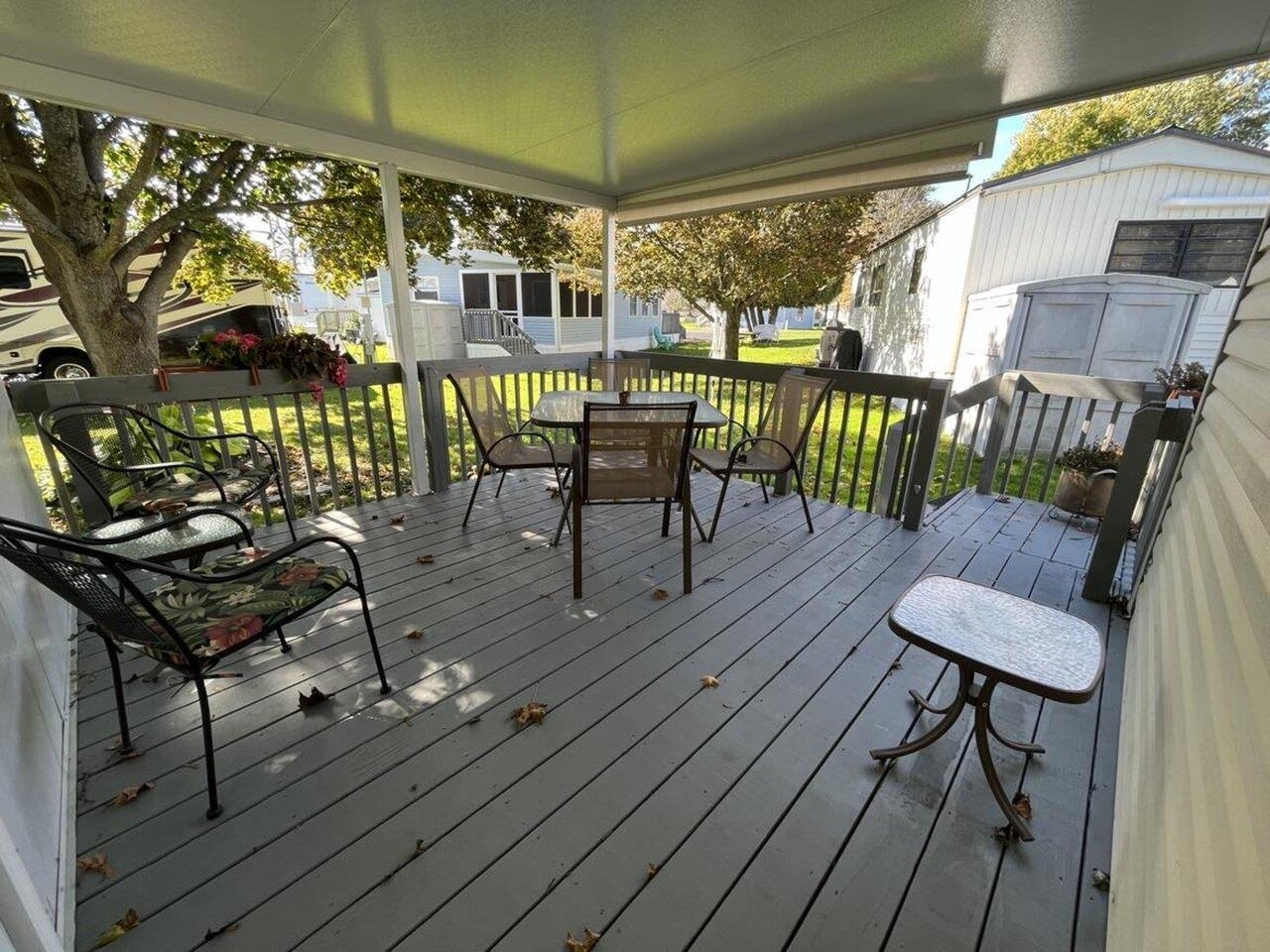 Back deck w/ new solar shade!