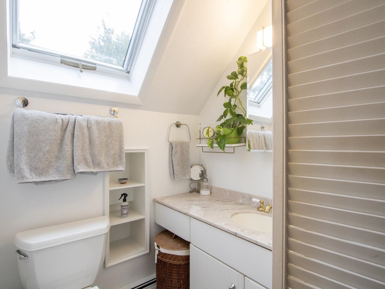 Tiled shower bathroom