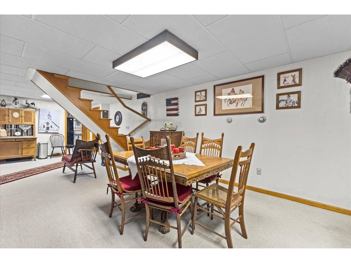 Dining space in the finished basement