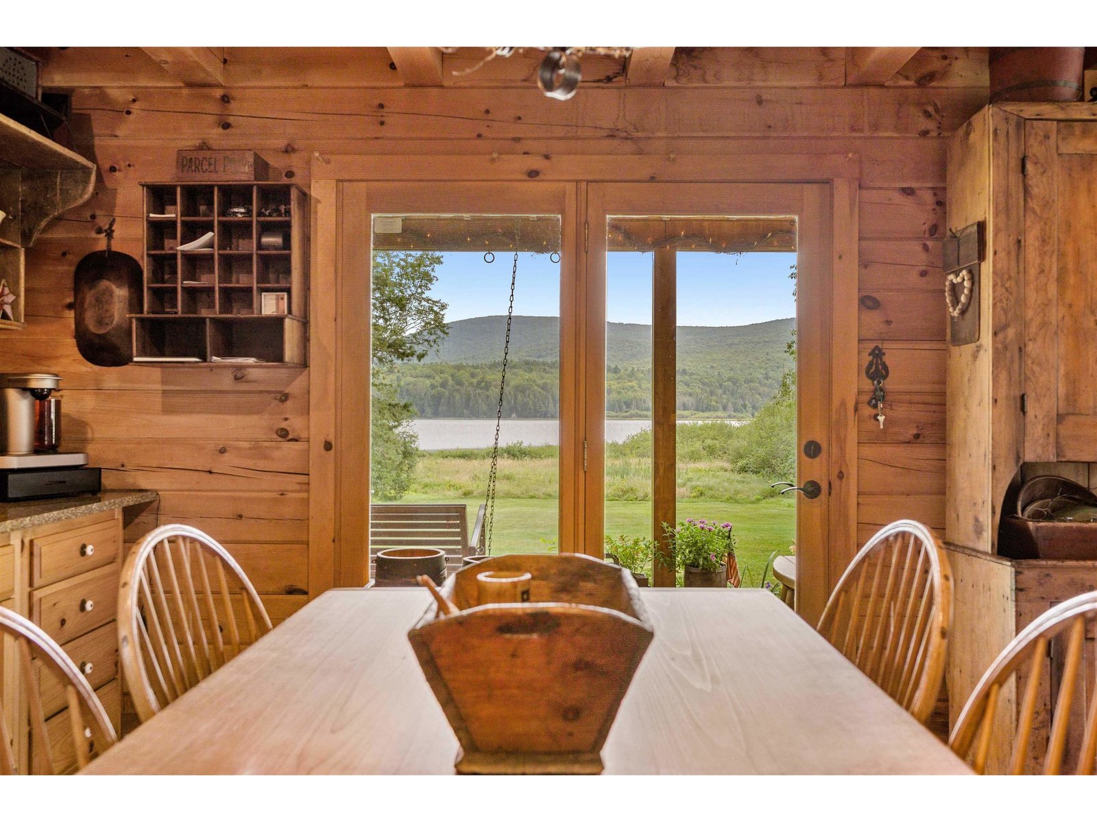 Porch overlooking pond and Wheelock Mt