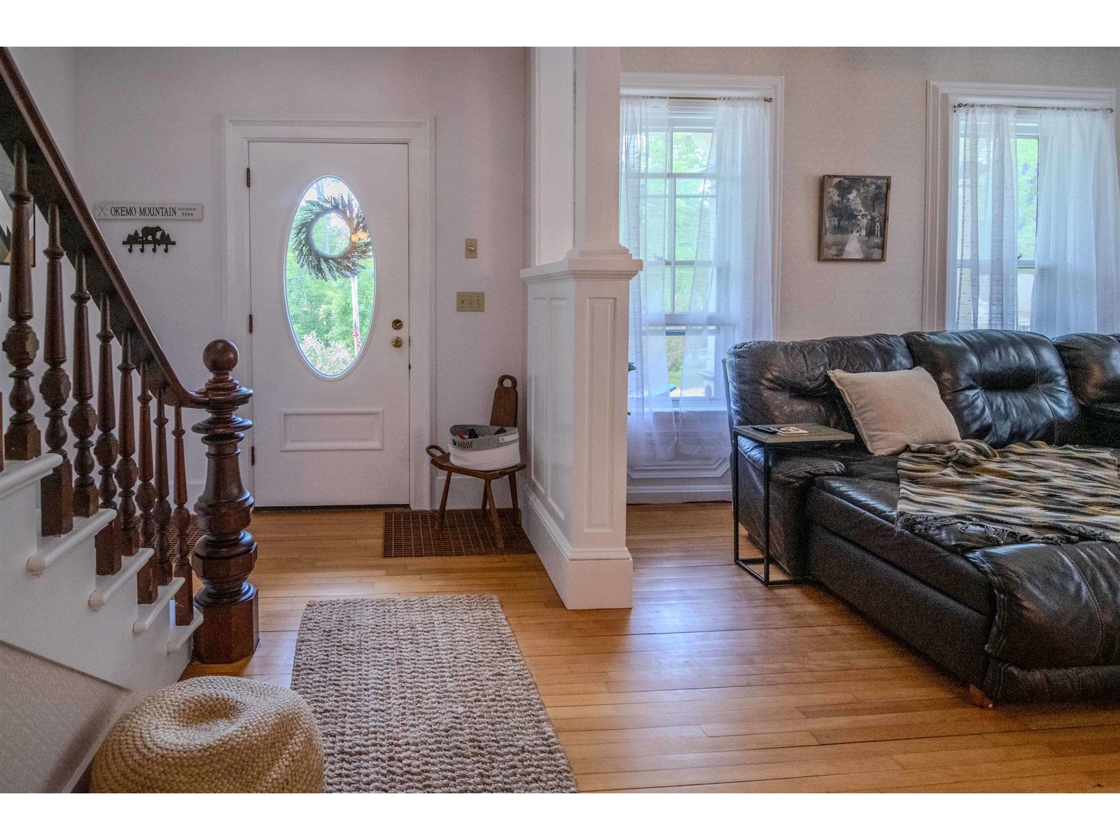 Grand entryway with original door