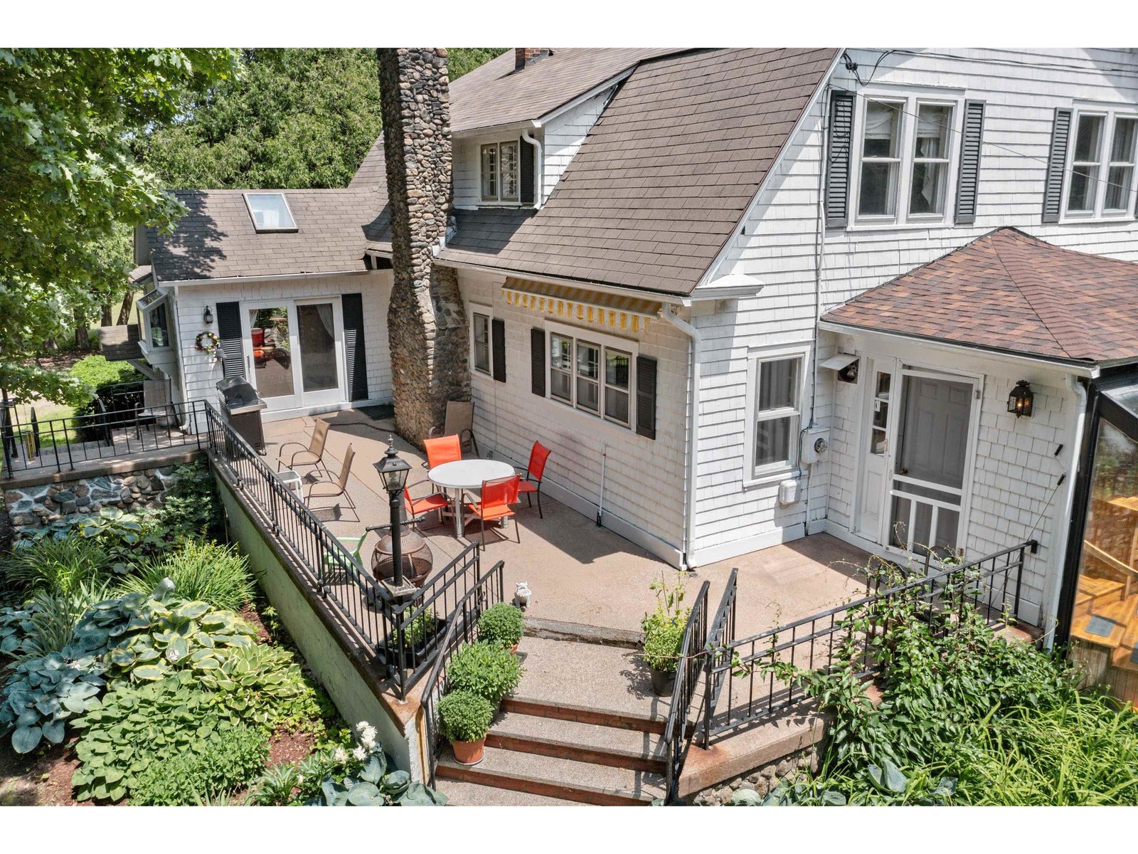 Large private deck with powered awning