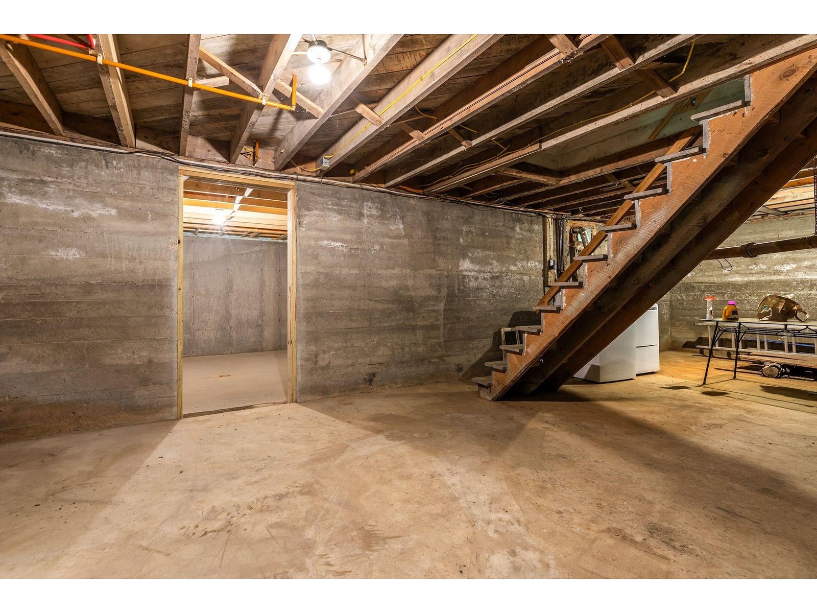 Basement that has potential for many uses-as storage or finished area-washer / dryer there-dry