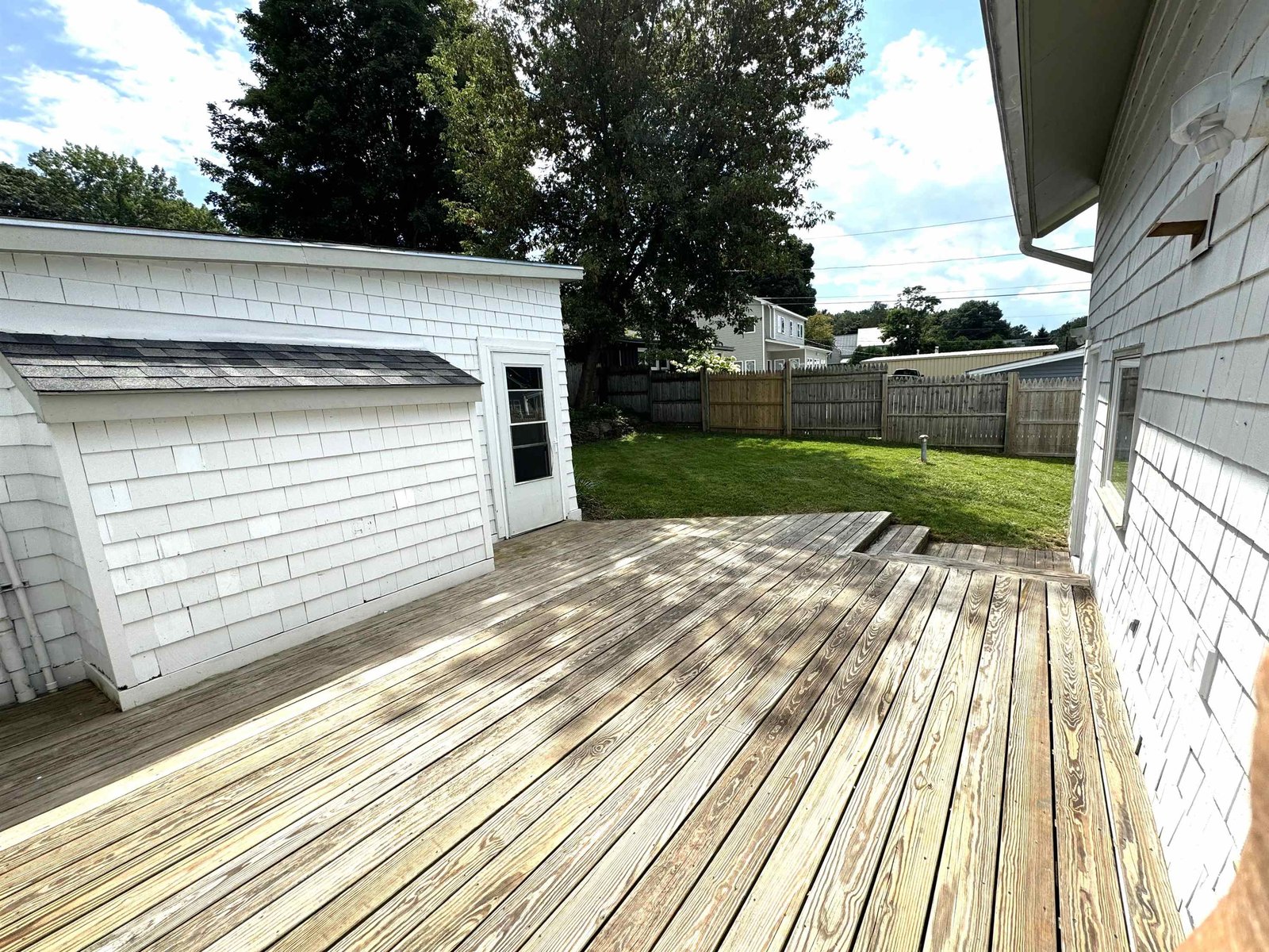 Deck between house and workshop