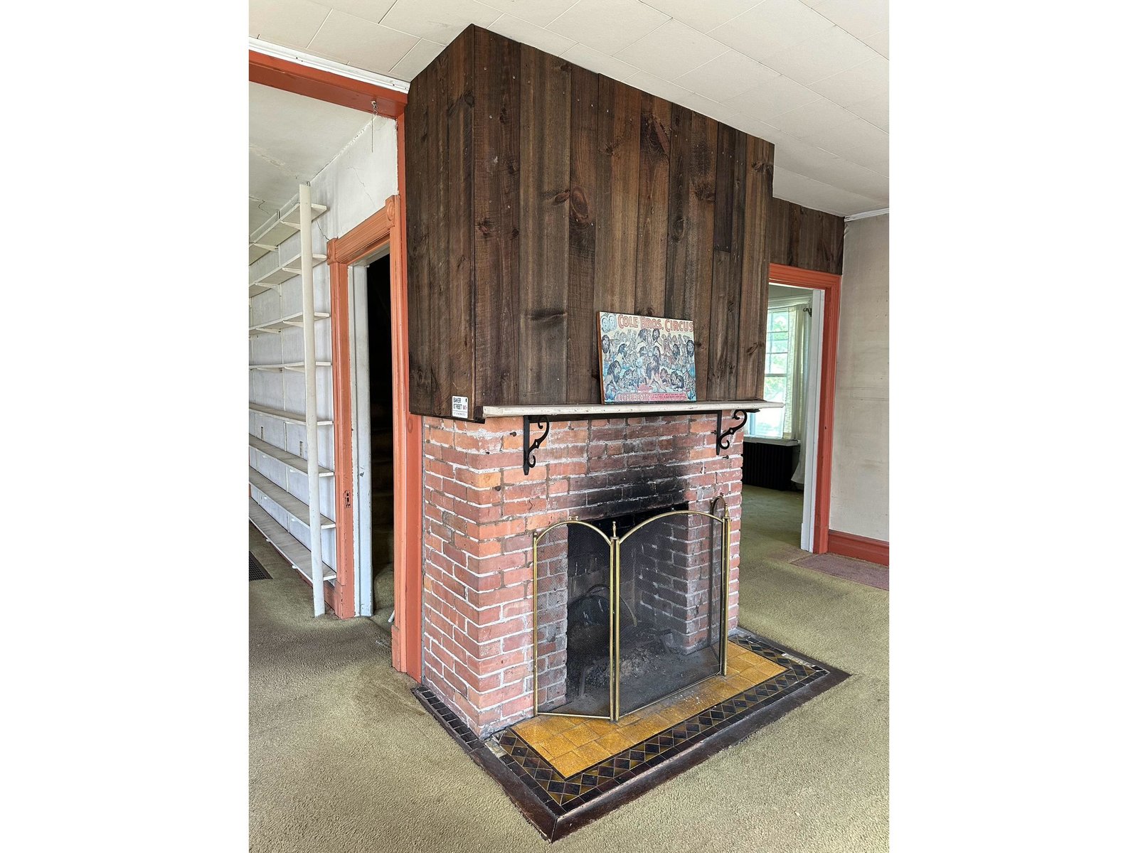 Living room with fireplace