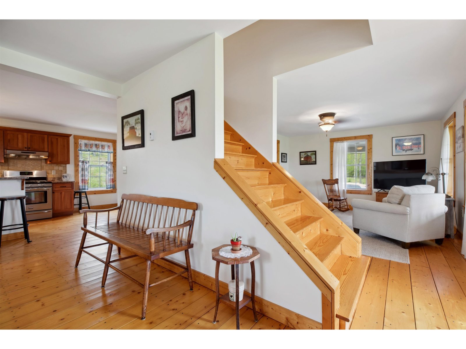 Dining room flows into living room