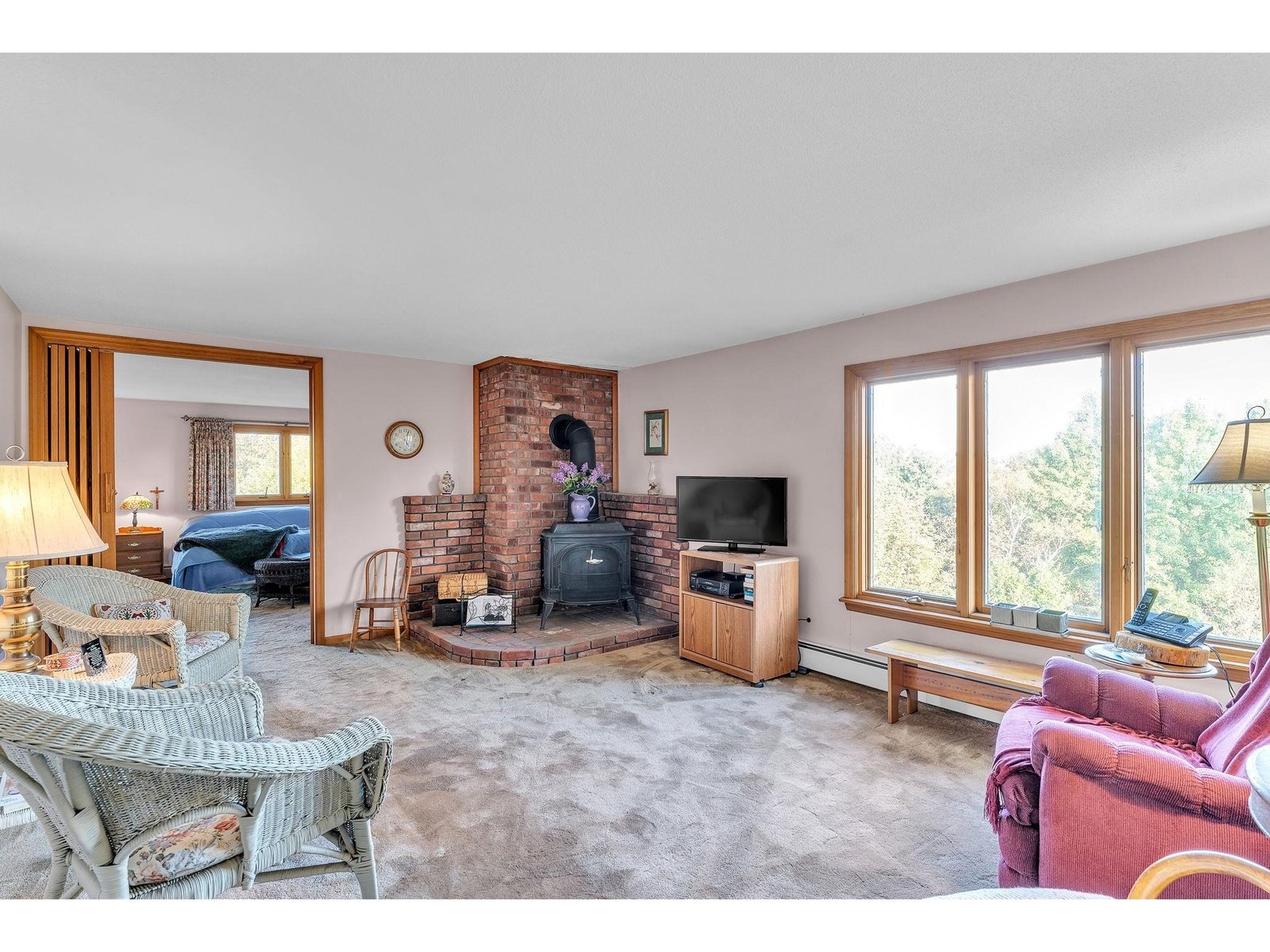 Woodstove in upstairs family room