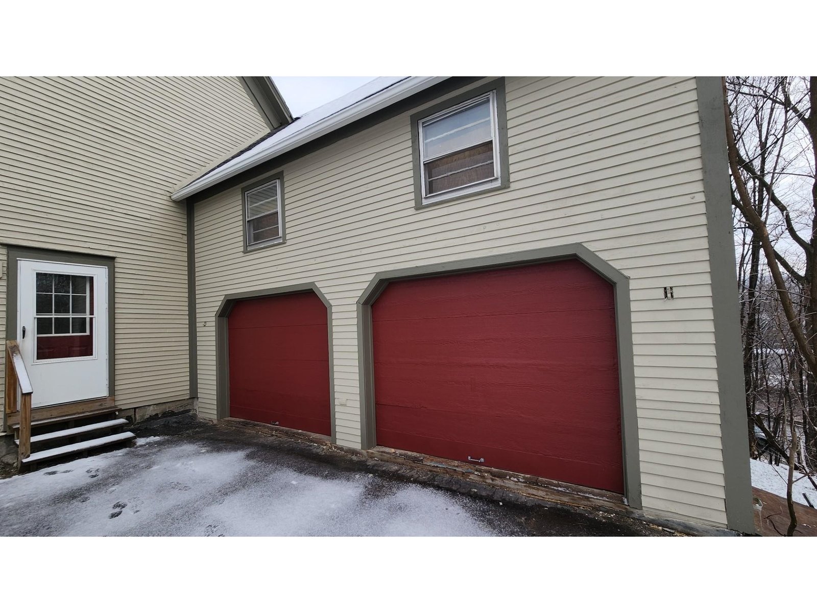 2 stall garage with overhead storage